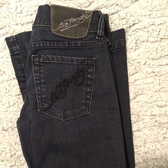 SOLD: Ed Hardy by Christian Audigier bell bottom jeans size 27 - Picture 4 of 4